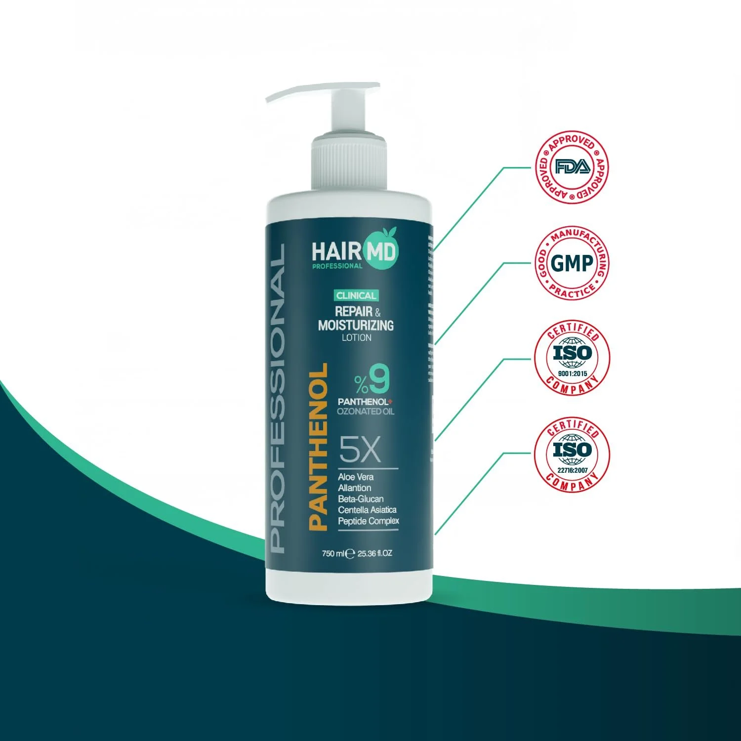 Лосьйон Panthenol%9 Hairmd Clinical Repair 750 мл, фото №4 Лосьйон Panthenol%9 Hairmd Clinical Repair 750 мл, фото №4