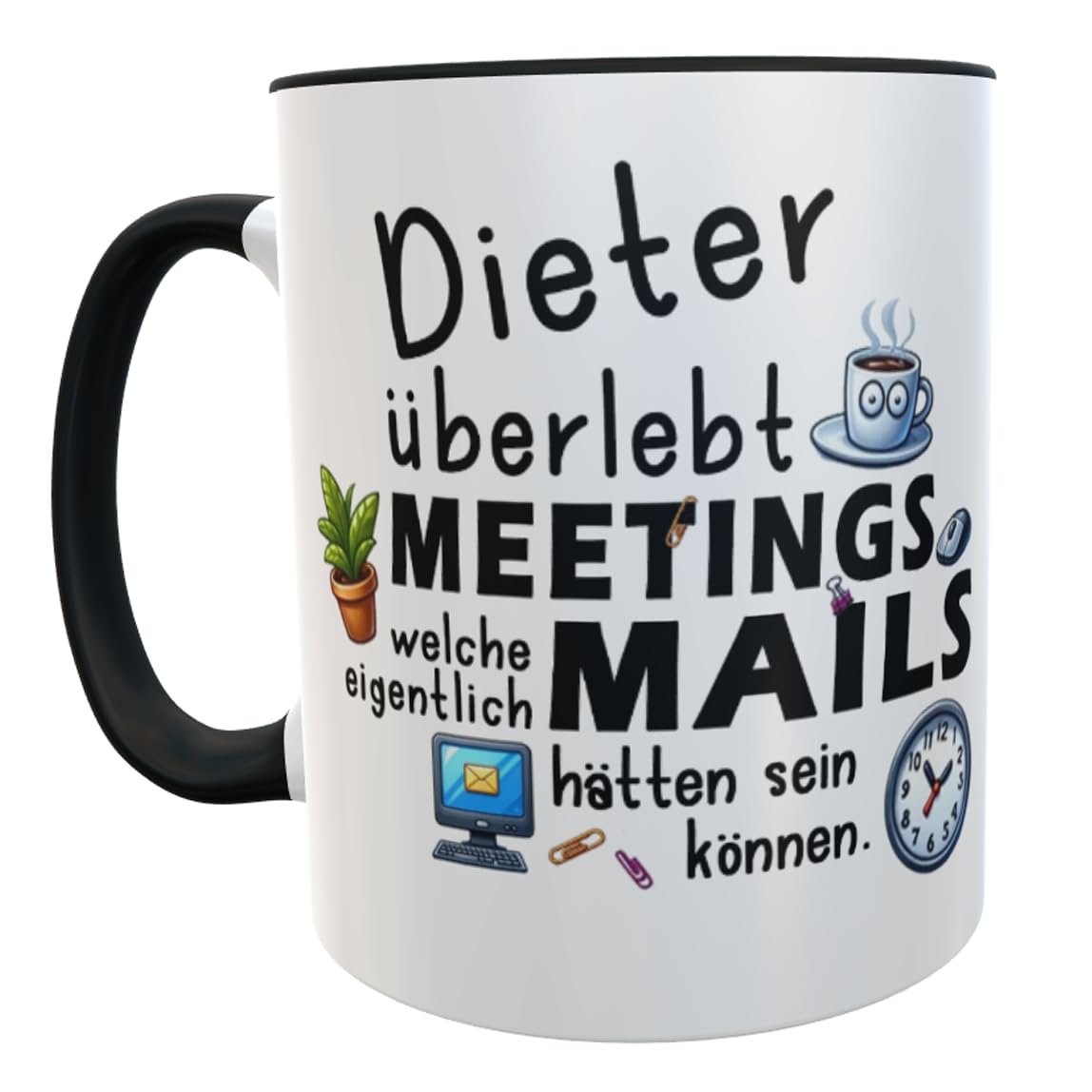 Керамическая Кружка Office 'Meeting Mails' с Юмором, фото №2