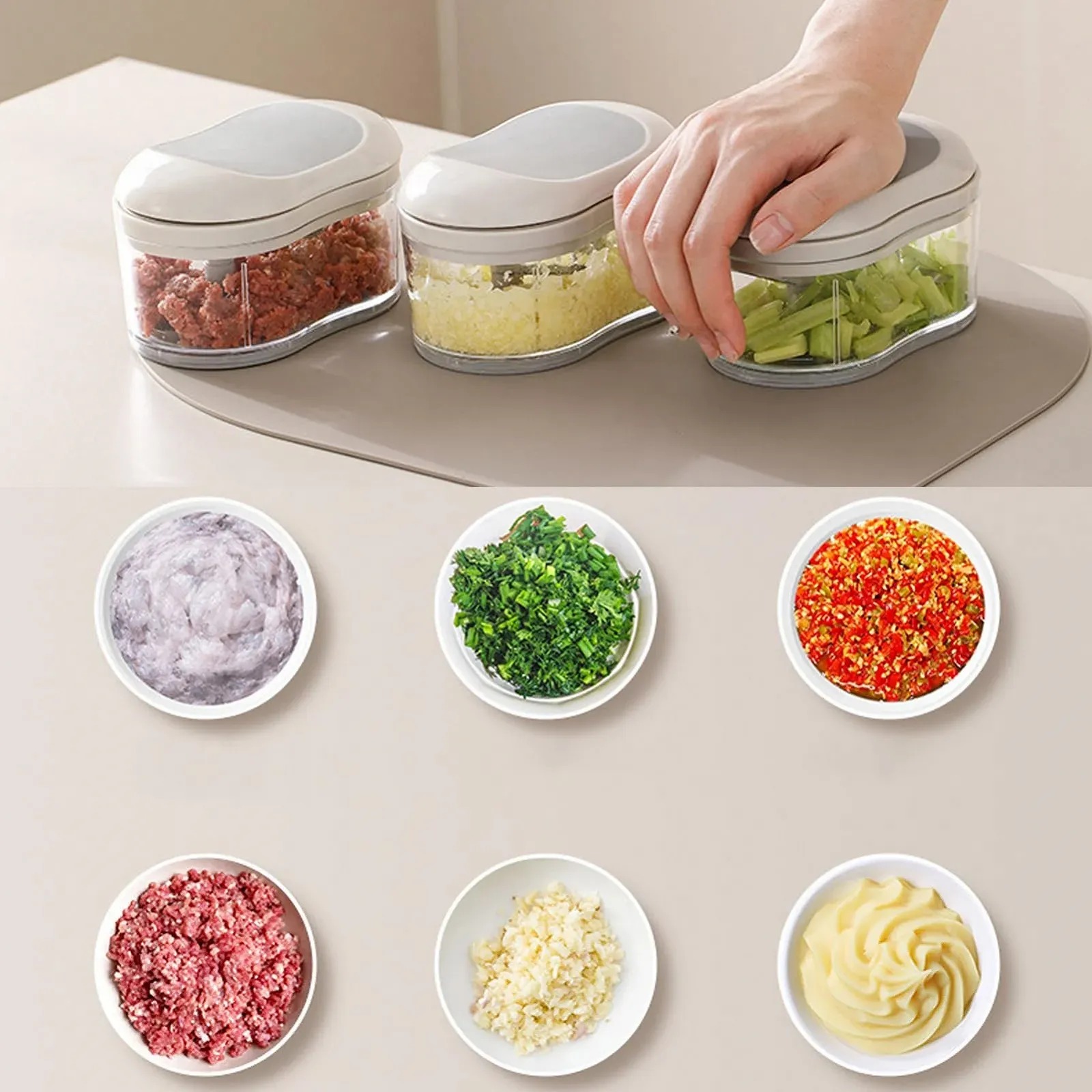 Подрібнювач Omabeta ручний для часнику з 4 лезами, фото №4