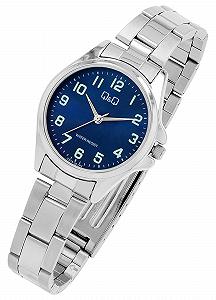 Женские часы Q&Q Классические Аналоговые Кварцевые Серебристые Синие synthetic.ua - Фото 1