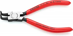 Плоскогубцы для внутренних стопорных колец KNIPEX 44 21 J01 с пластиковым покрытием, черные, атласные, 130 мм synthetic.ua - Фото 1