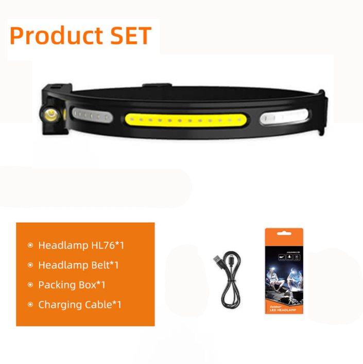 Фонарь налобный сенсорний аккумуляторный HL76 SuperFire 300 Lumen, фото №10