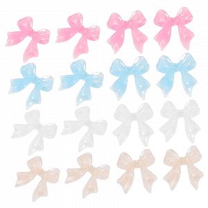 Набор страз для ногтей 200 шт. Гель-лак для ногтей Аксессуары для ногтей Один подходящий шарм Подвеска для ногтей для женских ногтей Трехмерные аксессуары для ногтей Бантик 3D Декор Смола - Фото 1