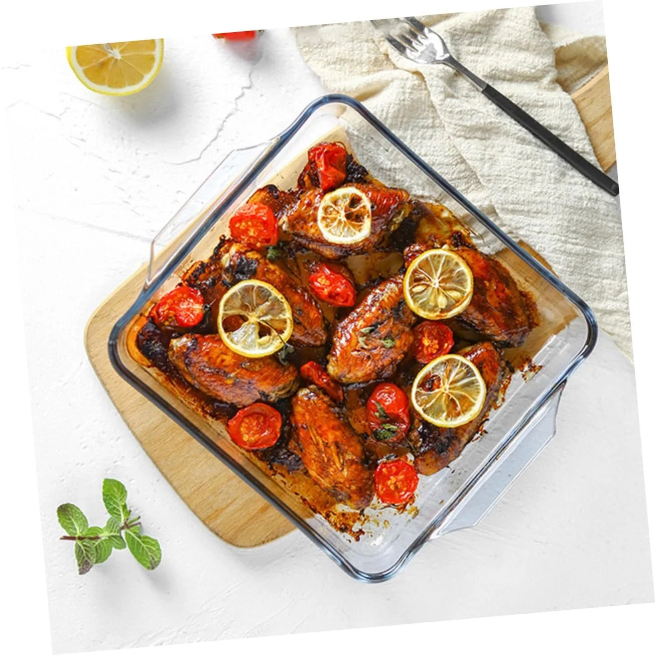 Форма для запікання GLEAVI з боросилікатного скла з подвійними ручками термостійка, фото №5