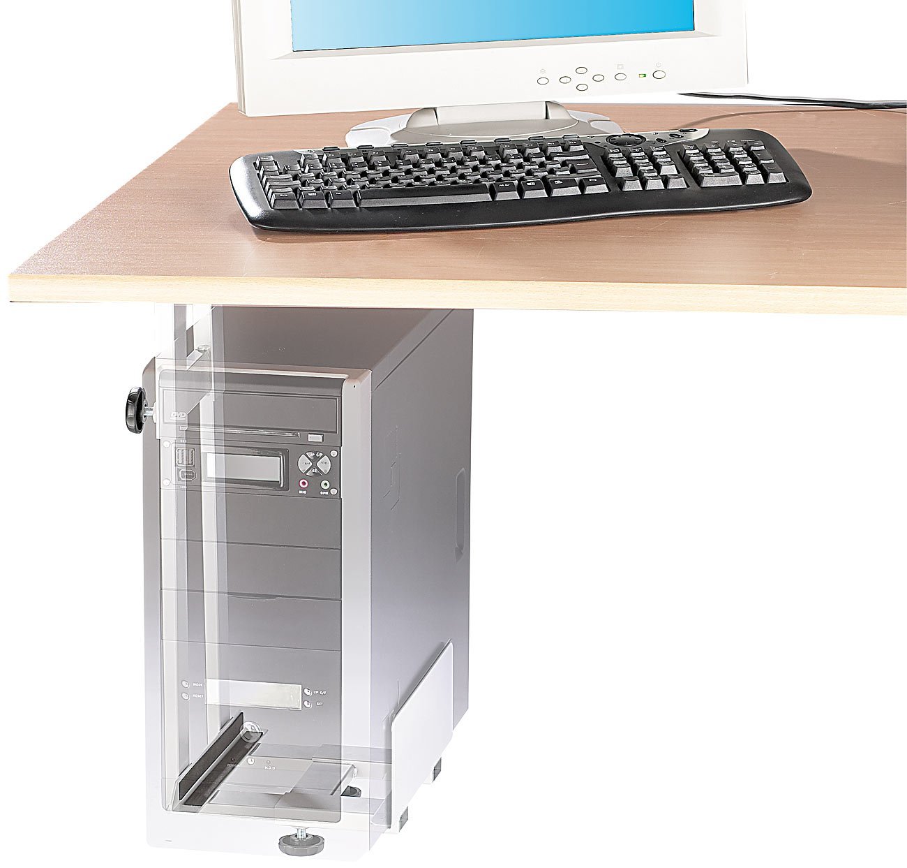 Компьютерный держатель для установки под стол, экономящий место, фото №2