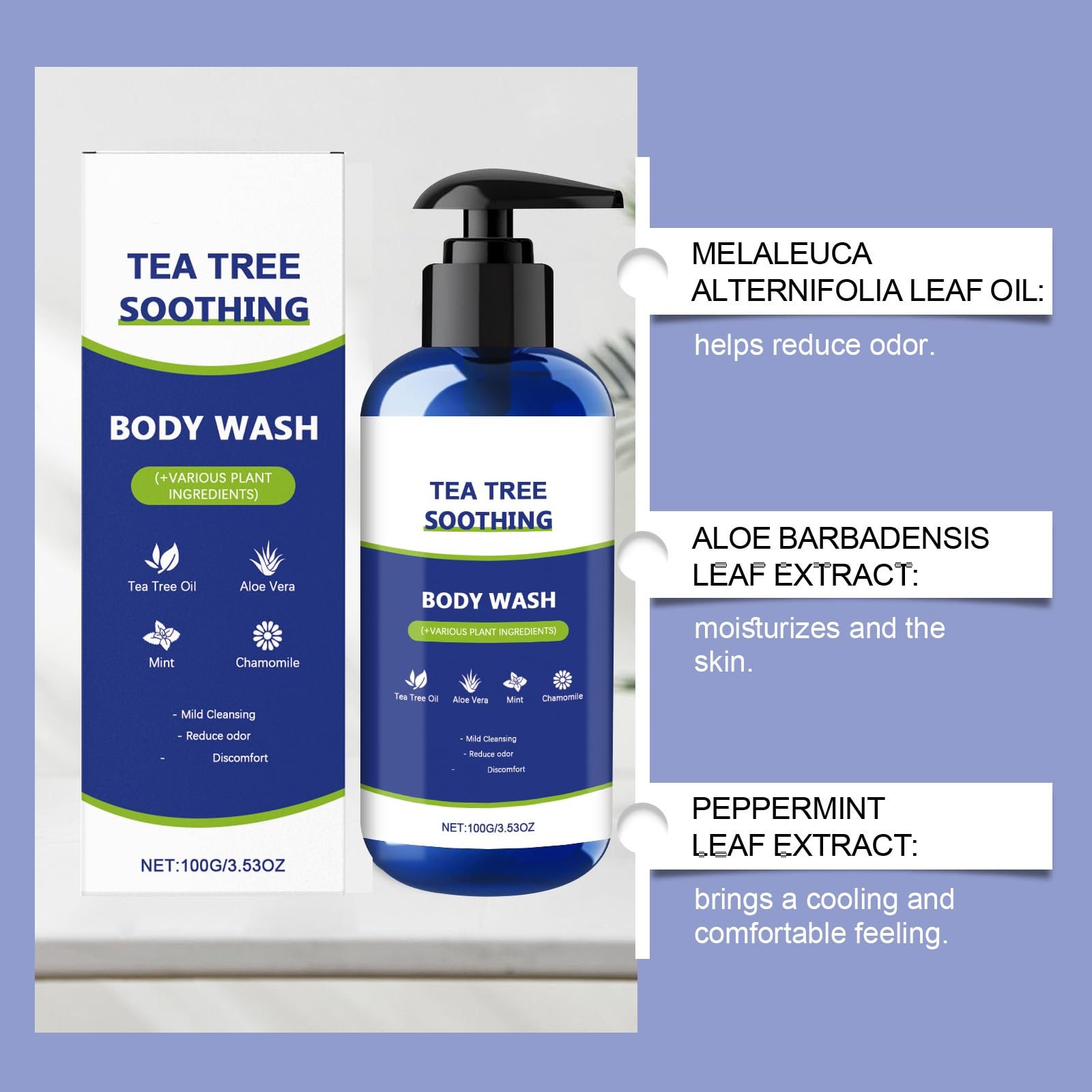 Гель для душу Tea Tree з олією чайного дерева очищення та нейтралізація запаху 100 г 2 шт, фото №6