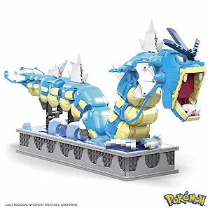 Конструктор Mega Pokemon Figures Гарадос, 2186 деталей, полностью механизированная и подвижная игрушка для конструирования с подставкой synthetic.ua - Фото 1