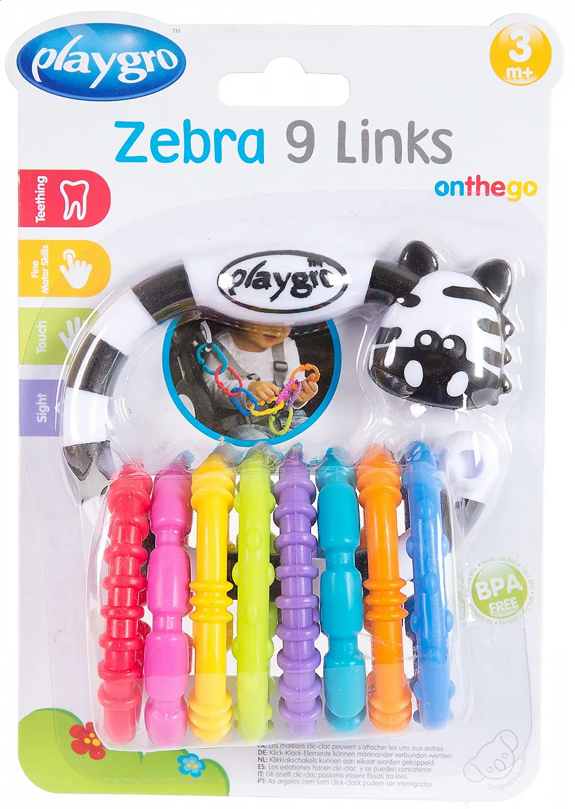 Ланцюжок-брязкальце Playgro 40134, різнокольоровий, фото №2