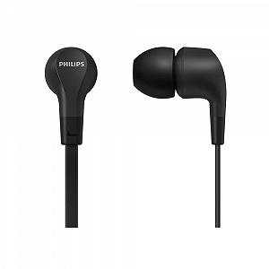 Вкладыши Philips E1105BK/00 Встроенный пульт дистанционного управления (Неодимовый драйвер, мощный бас, чистый звук, комфортная посадка) Черный, 8,6 мм, Один размер synthetic.ua - Фото 1
