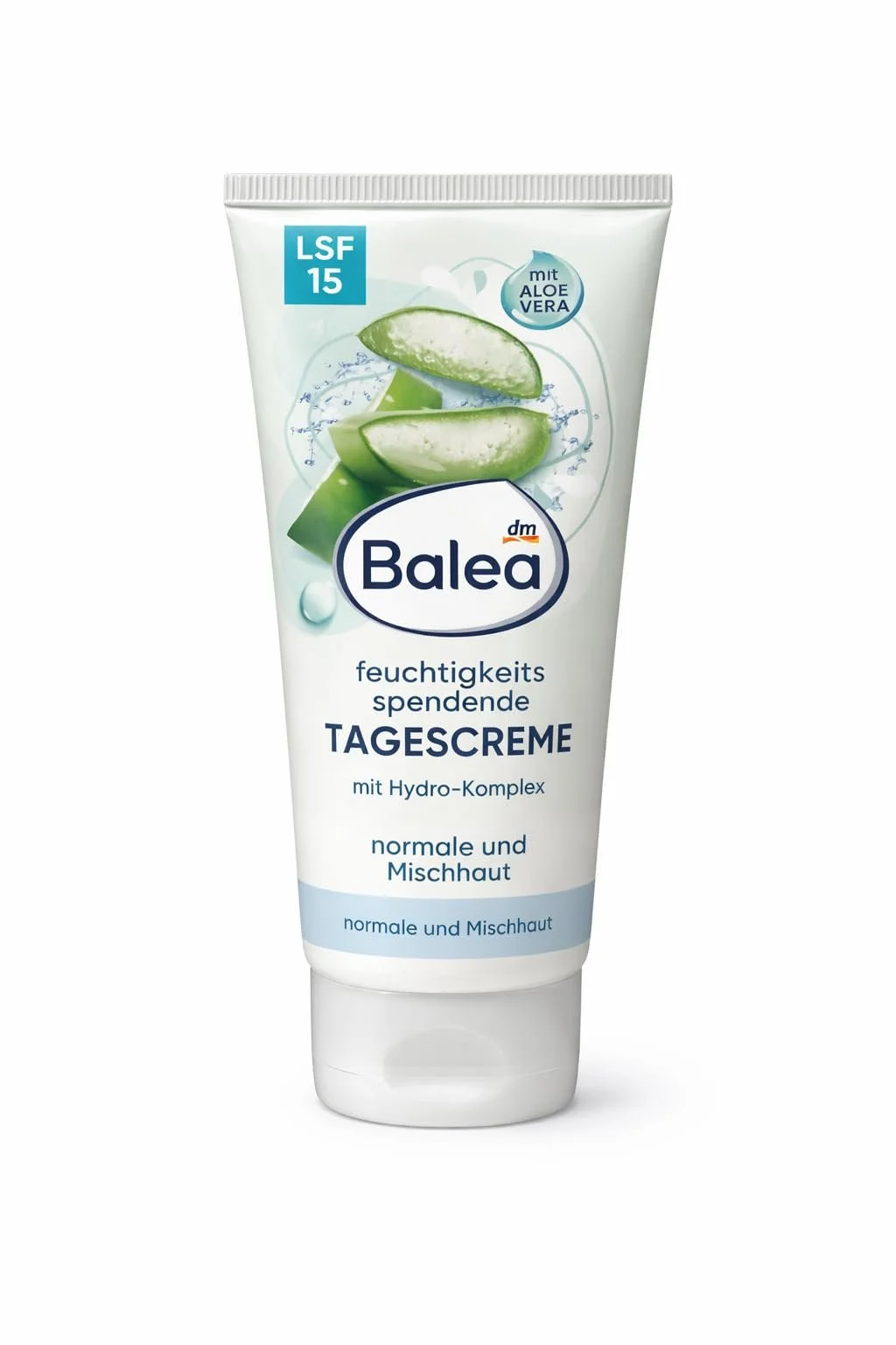 Денний зволожувальний крем Balea SPF 15 з Hydro Complex та 10% Aloe Vera веганський, фото №1 Денний зволожувальний крем Balea SPF 15 з Hydro Complex та 10% Aloe Vera веганський, фото №1