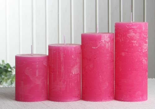 Свічки Піляр Rustic Набір Середній 6 см Рожевий, фото №1