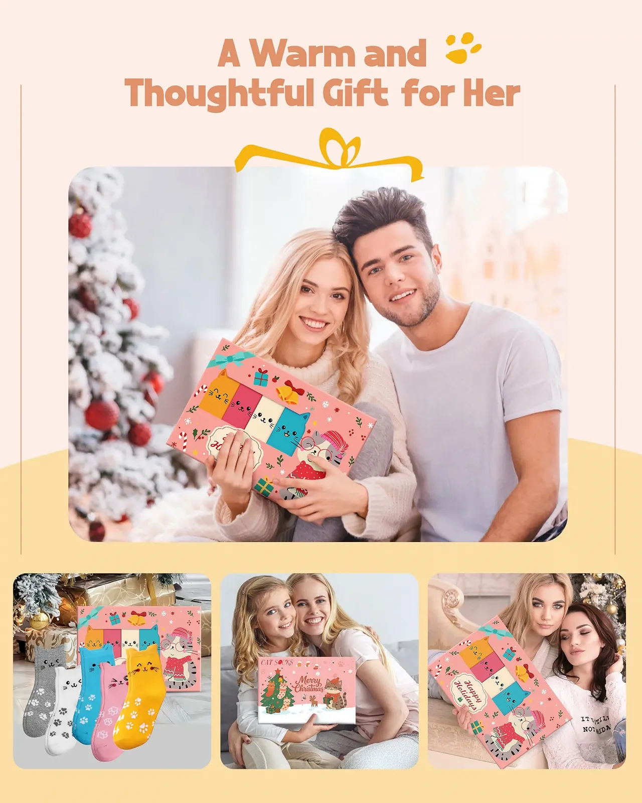 Шкарпетки з котами Small Christmas Gifts for Women, фото №2 Шкарпетки з котами Small Christmas Gifts for Women, фото №2