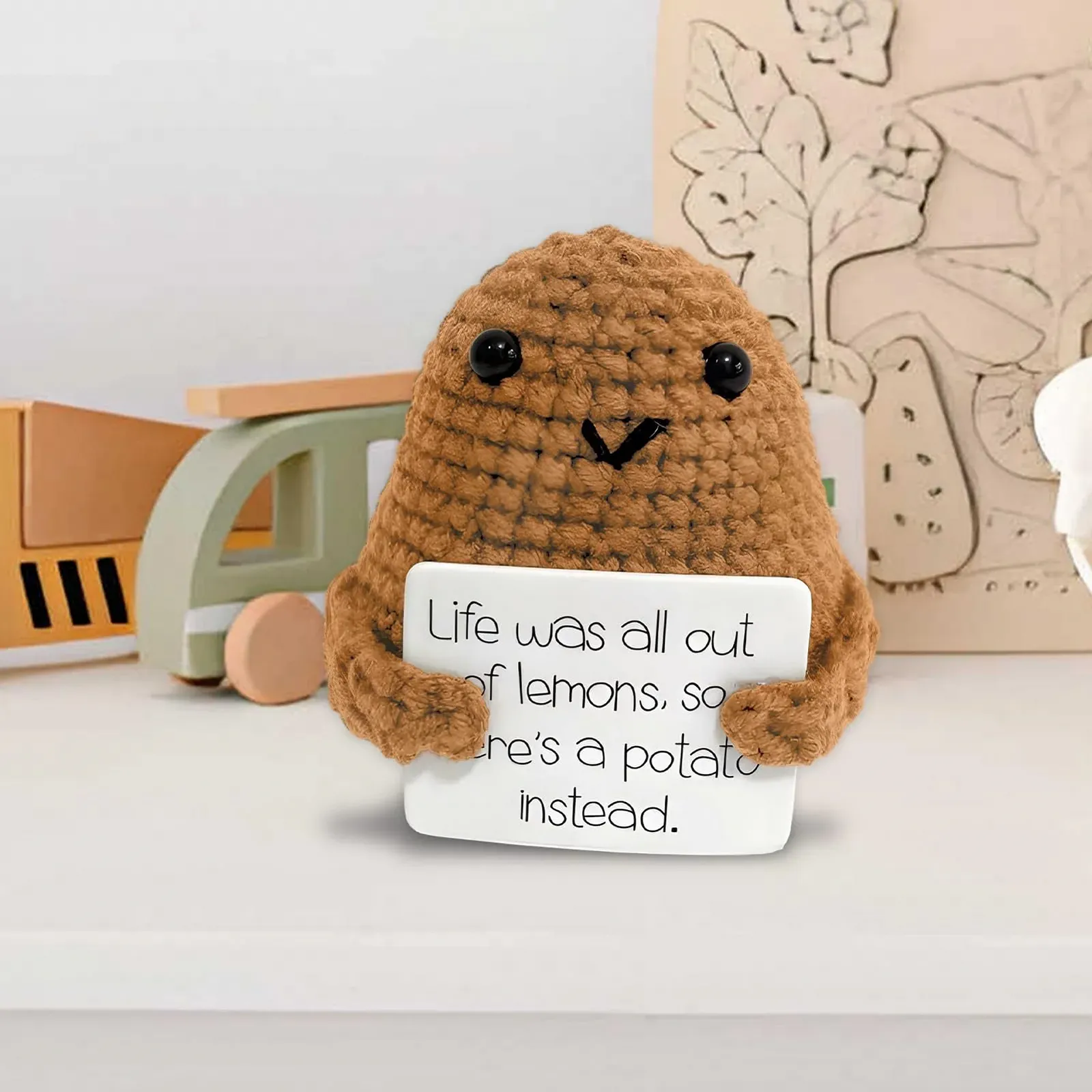 Фигурка Ficlwigkis Positive Potato Mini Gifts Positive Potato Gift для друга Карманное объятие Положительный картофель Подарок на день рождения Уходный подарок для коллег (B), фото №5