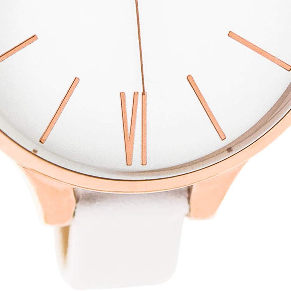 Женские часы Oozoo C9540 Кожаный ремешок 45 мм Розовый / Белый / Белый, фото №3