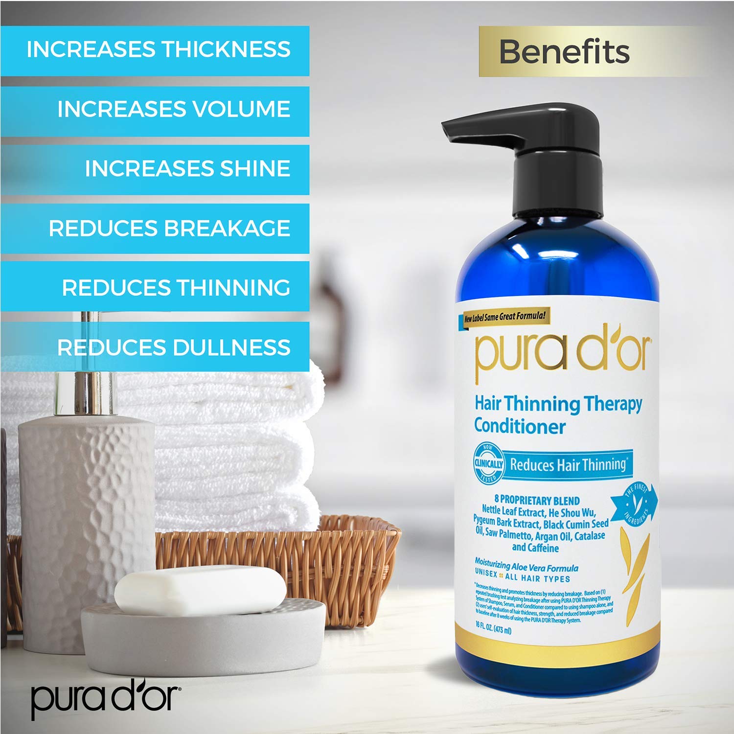 Шампунь Pura D'Or Pura d'or Hair Loss Prevention Преміум Органічний 16 фл. унцій, фото №3