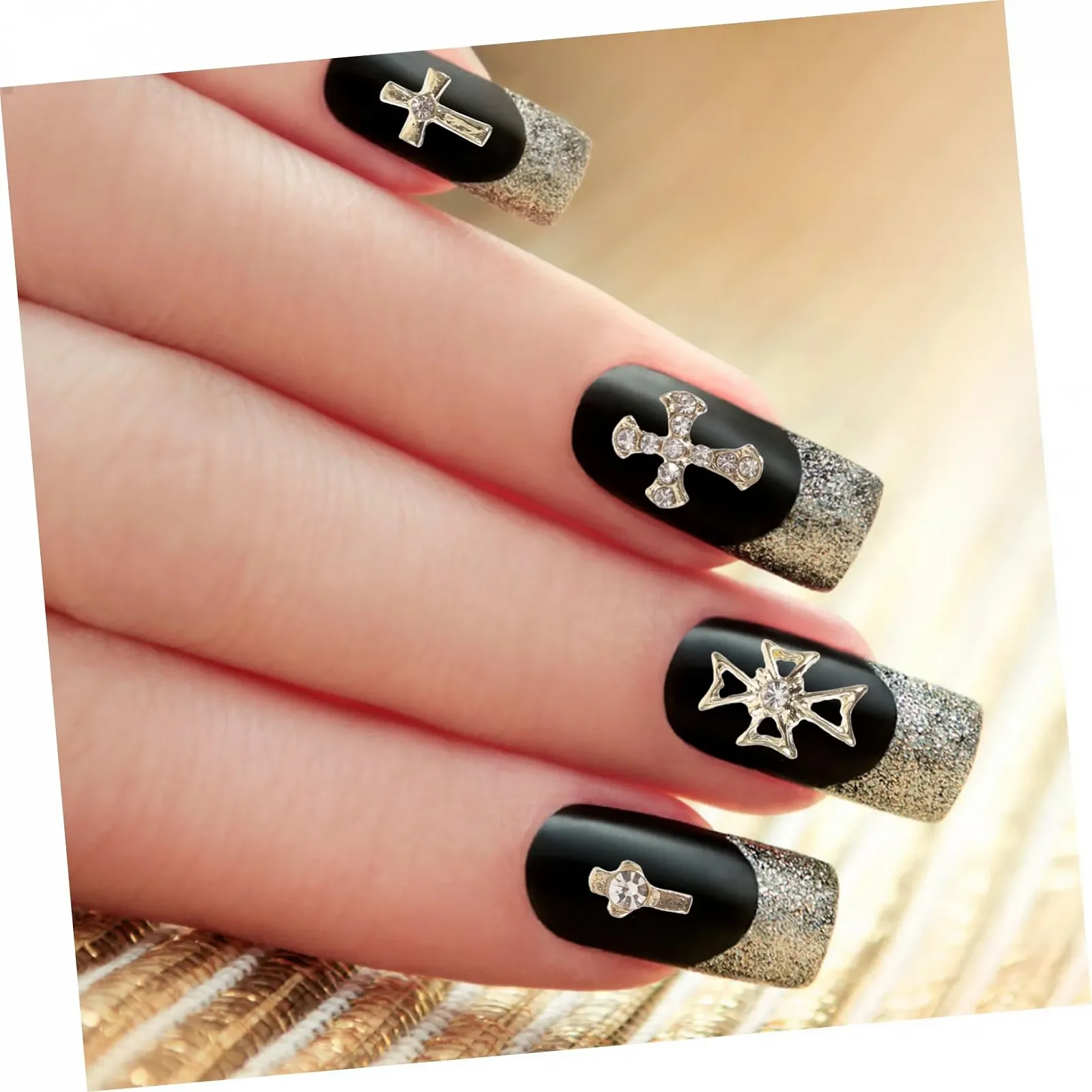 Украшения для маникюра FOMIYES, 80 шт. х 5, крестики, стразы, фото №7