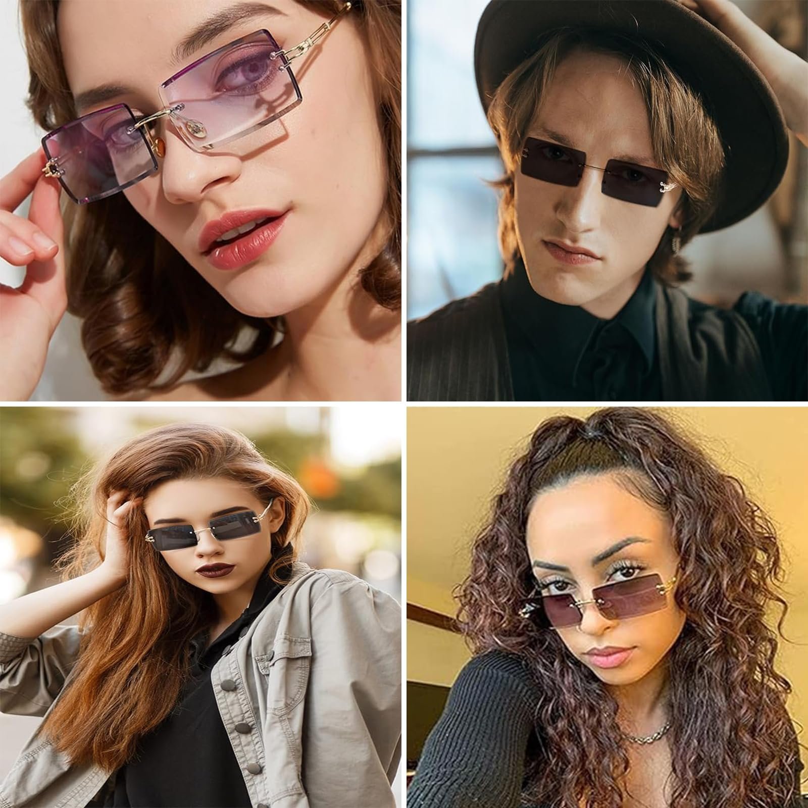 Сонцезахисні окуляри Ретро YEWCEP 3 шт, унісекс, рожеві, фото №6