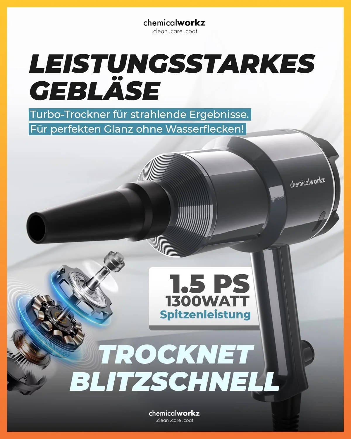 Электрическая воздуходувка chemicalworkz Premium 1.5 HP 1300 Вт, фото №2