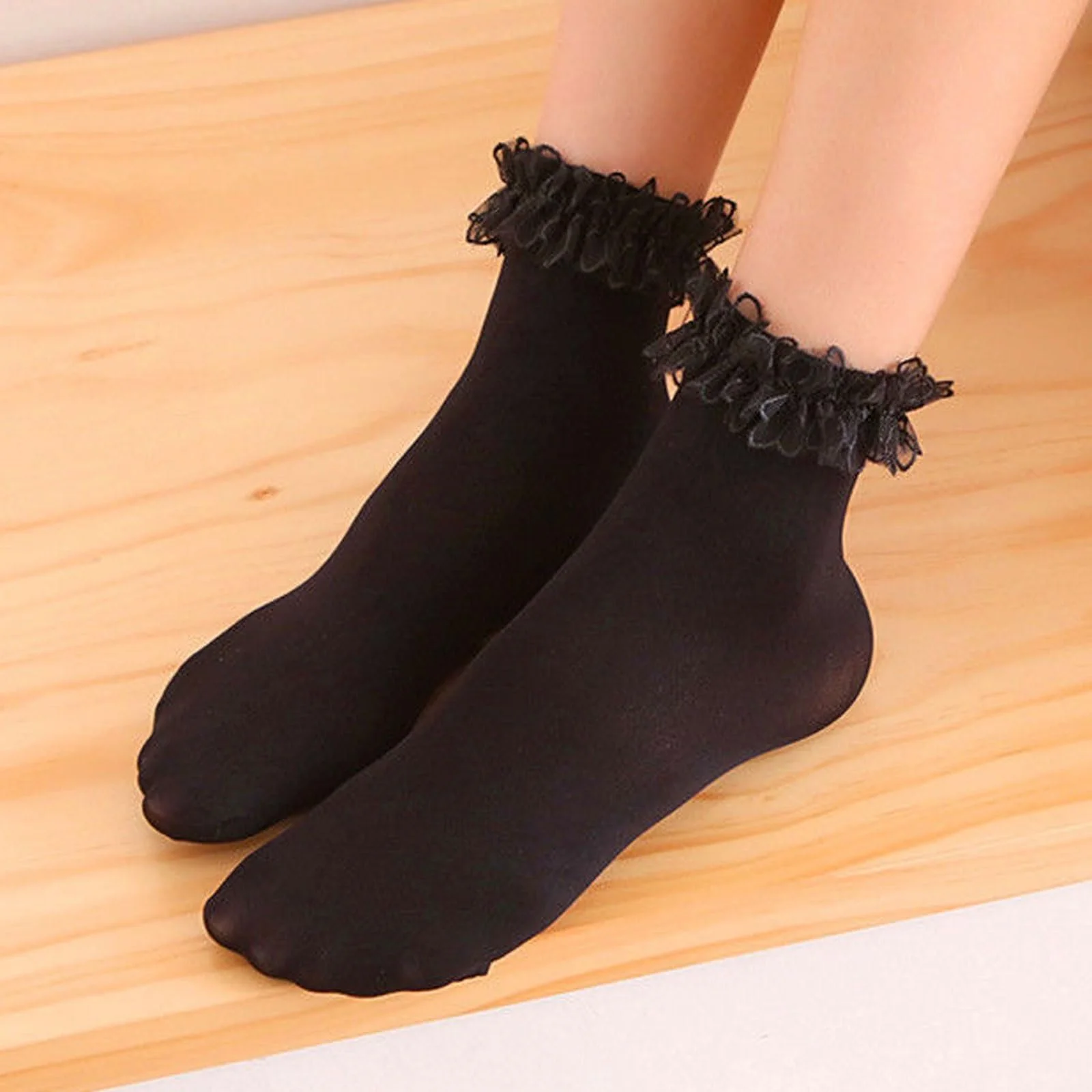 Жіночі шкарпетки з рюшами мереживні 4 пари для дорослих, фото №4