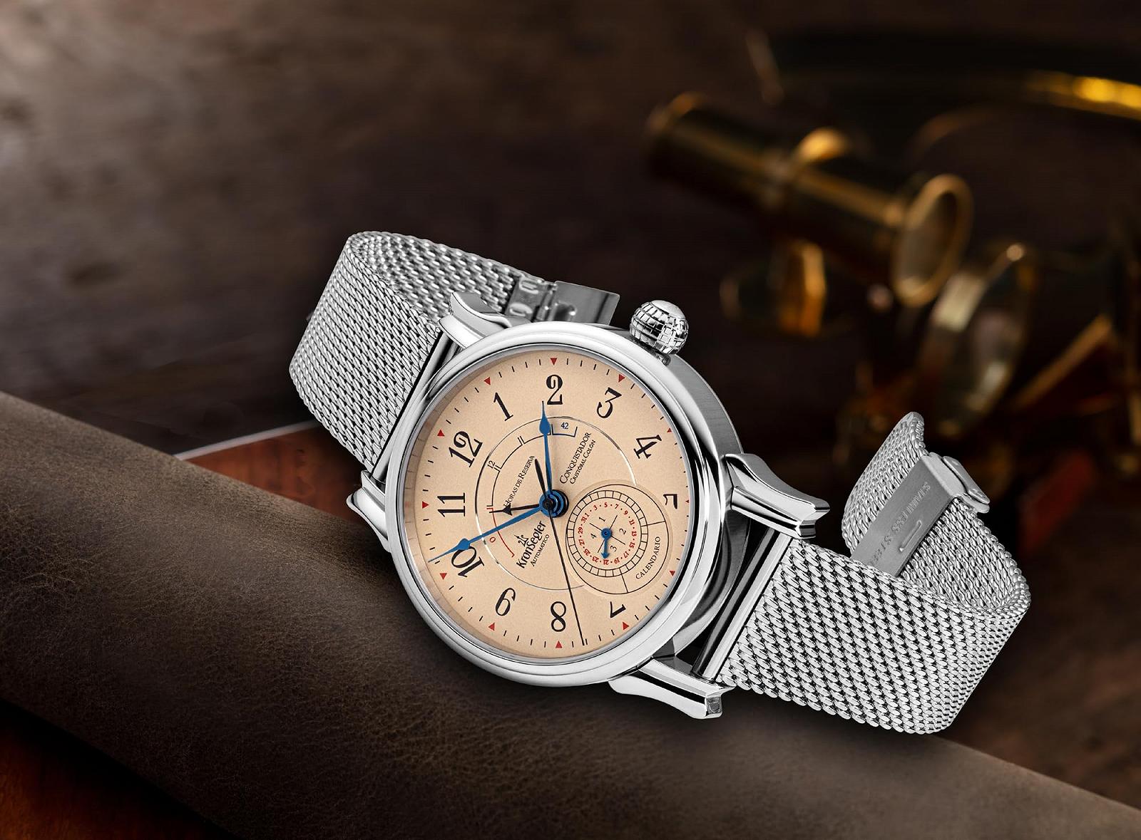 Чоловічий годинник Kronsegler Conquistador Automatic Steel Tierra Milanese, браслет, фото №5