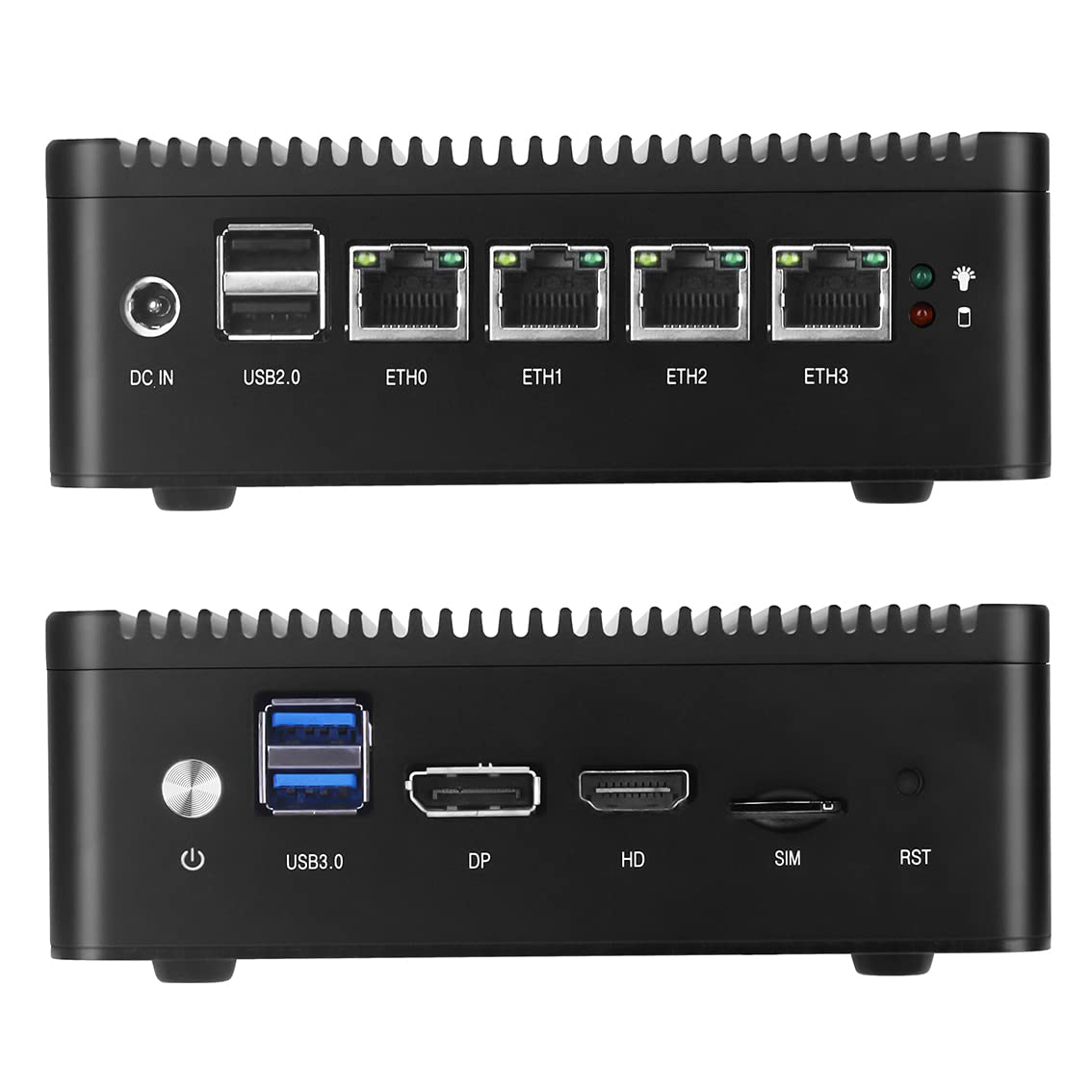 Міні-ПК Celeron N4000 Firewall Micro Appliance з 8Гб ОЗП 128Гб SSD, 4 RJ45 Портами DP HDMI AES-NI сумісний з Pfsense OPNsense, фото №2