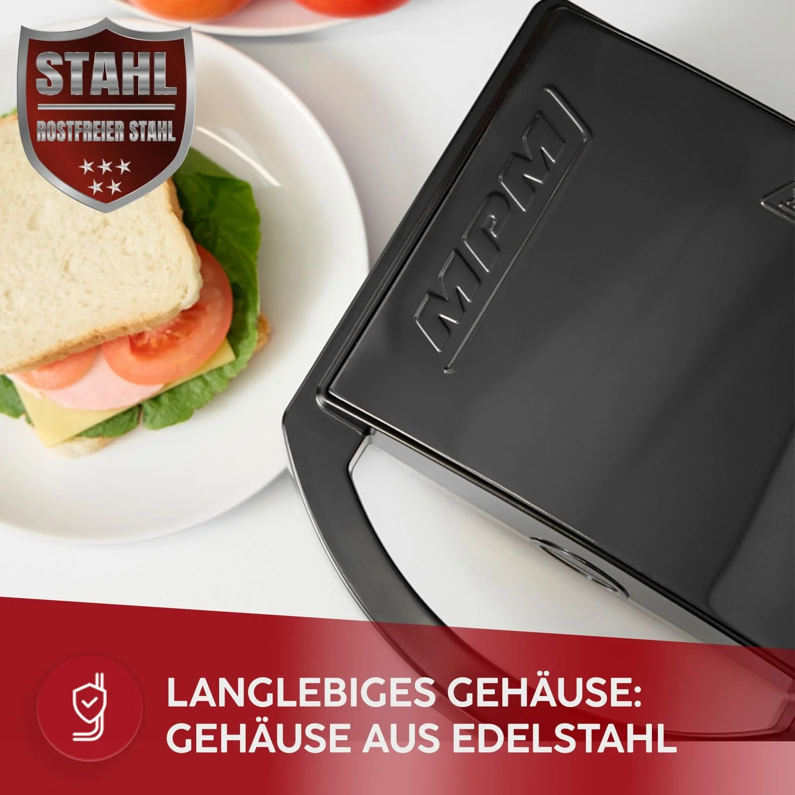 Сэндвичница MPM MOP-50M 750W - для приготовления 4 треугольных сэндвичей, корпус из нержавеющей стали, фото №3 Сэндвичница MPM MOP-50M 750W - для приготовления 4 треугольных сэндвичей, корпус из нержавеющей стали, фото №3