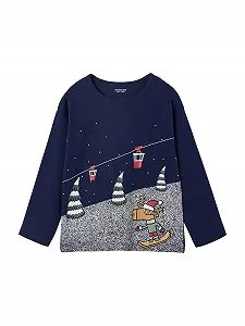 Рубашка для мальчиков Vertbaudet с рождественским принтом - Фото 1