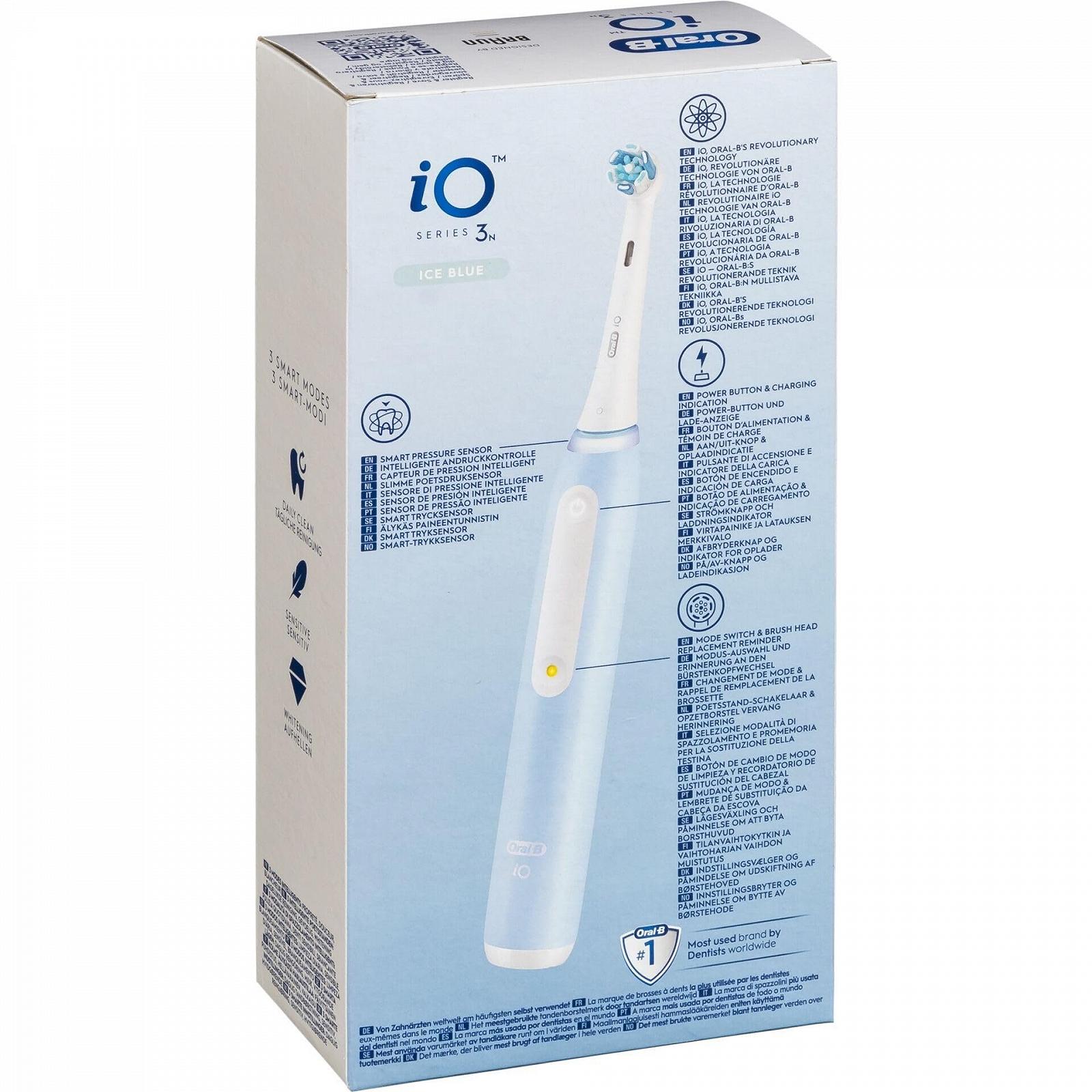 Зубна щітка електрична Oral-B iO 3N Синій: 3 режими, 1 зарядний пристрій, 1 тримач для щітки, фото №2