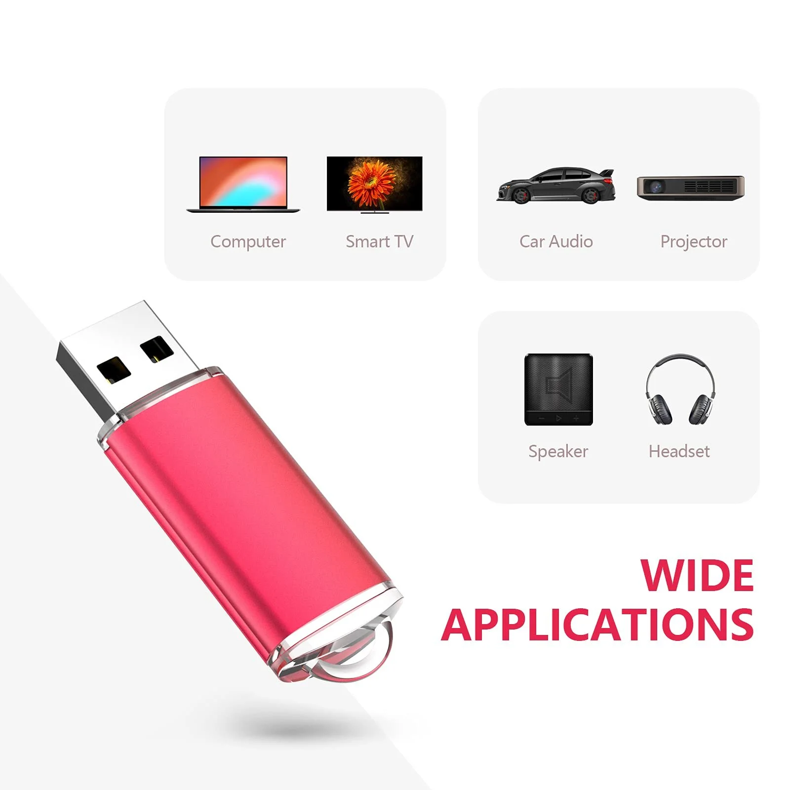 USB Flash Drive Kootion 32GB USB 2.0 Cap Design LED Indicator Red, фото №4