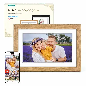 Цифровая фоторамка Apveelveer Wood WiFi 10.1 дюйма 32 GB 1280 x 800 IPS Touchscreen Frameo Oak Wood - Фото 1