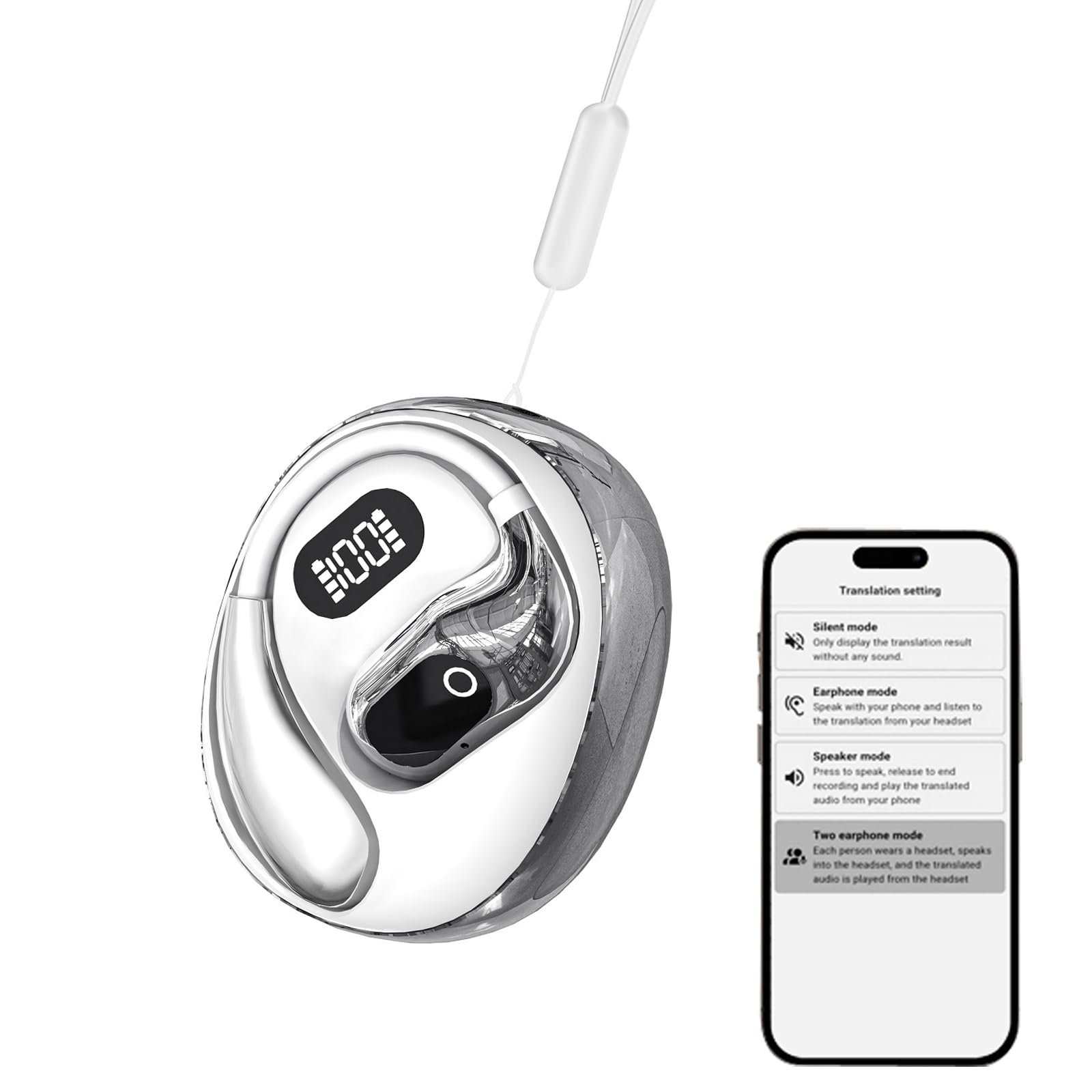 Бездротові Bluetooth навушники Відкритого Типу з AI Голосовим Перекладом, в Реальному Часі, фото №1