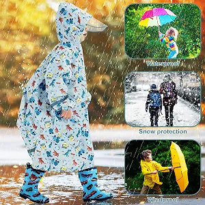 Дитячий дощовик-пончо Domueay для хлопчиків, водонепроникний synthetic.ua - Фото 1