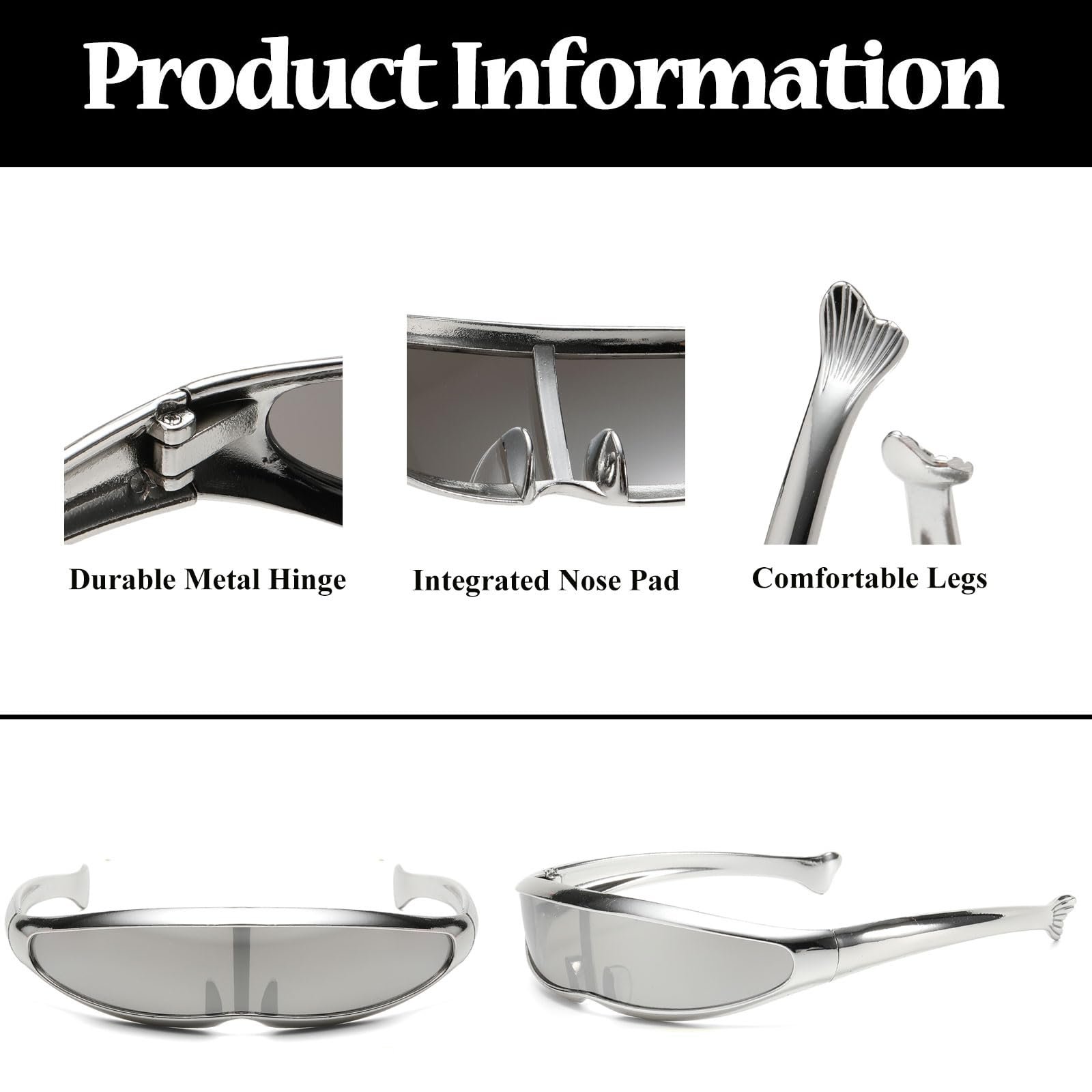 Футуристичні сонцезахисні окуляри LJCZKA для чоловіків і жінок, маленькі, фото №4