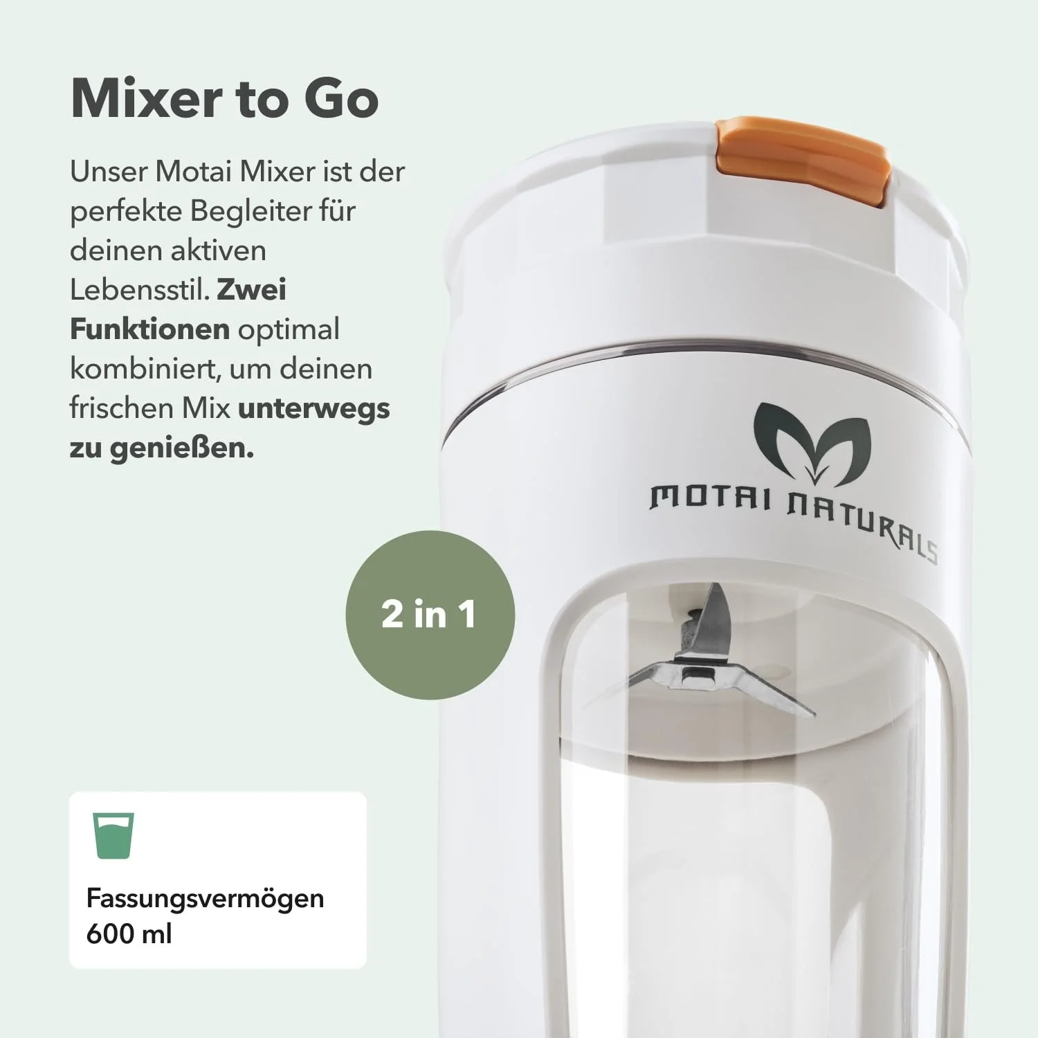 Портативний блендер Motai для напоїв і смузі 75 Ватт, фото №2