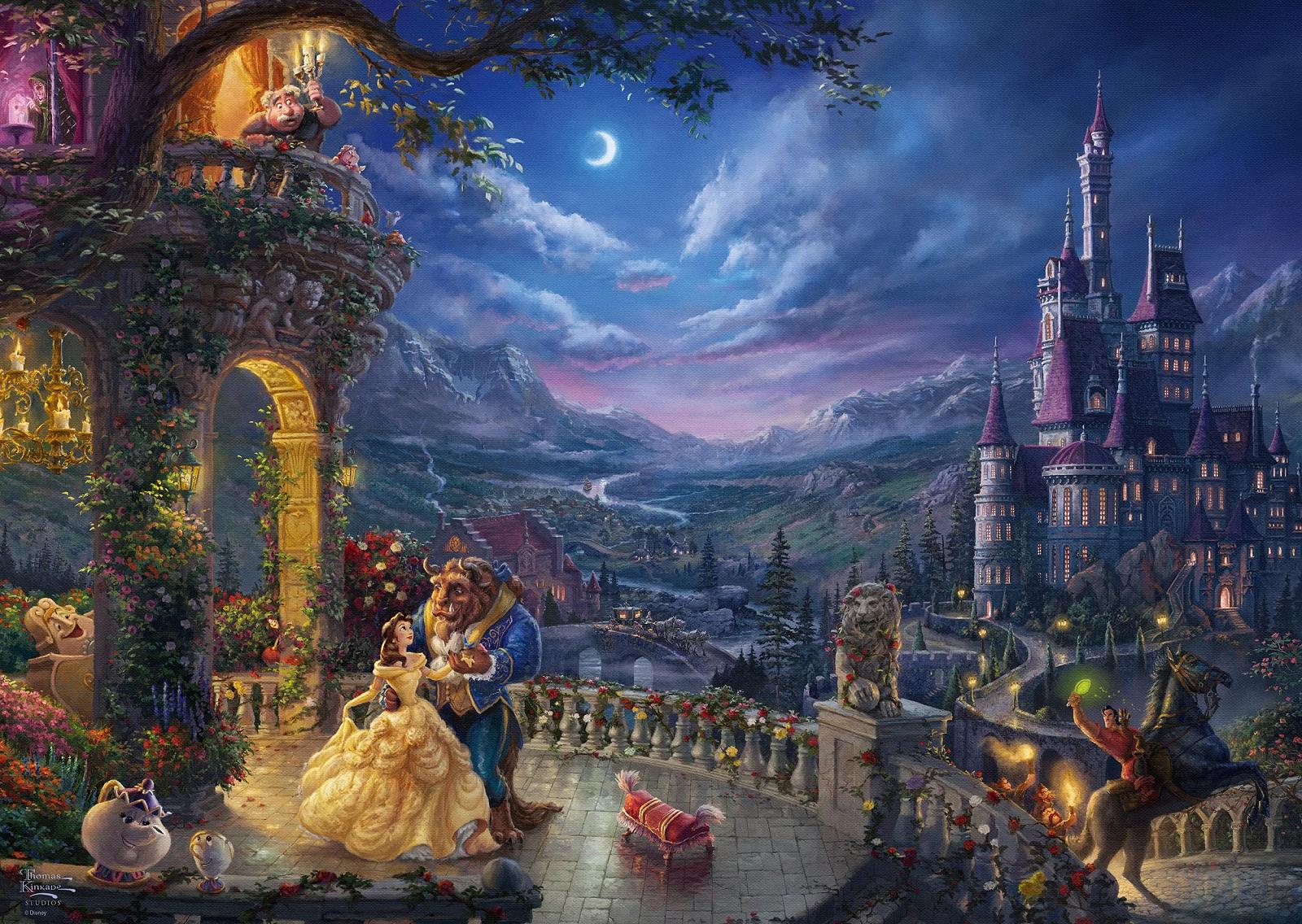 Пазл Schmidt Spiele Thomas Kinkade Disney 59484 Beauty and the Beast, Dance in the Moonlight 1000 деталей, фото №4