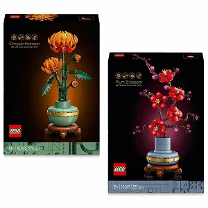 Конструктор LEGO Цветы Новинки Комби - Хризантема и Цветок Сливы (10368, 10369) как Комнатное Украшение - Фото 1
