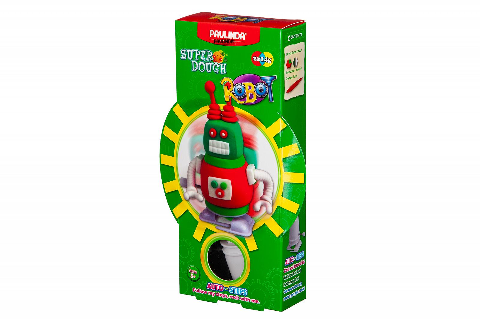 Масса для лепки Paulinda Super Dough Robot заводной механизм красний PL-081178-1, фото №1