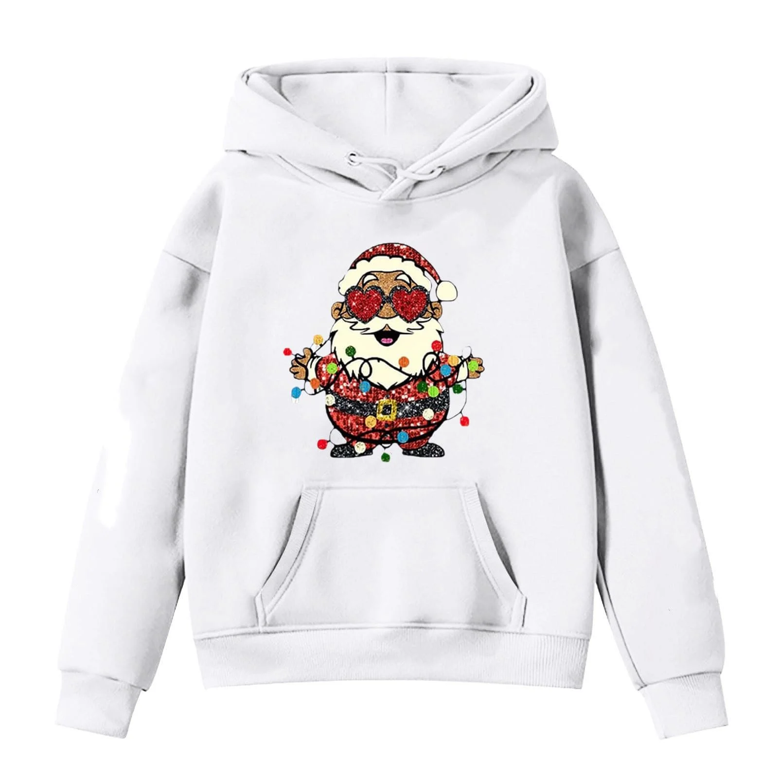 Різдвяний світшот Дитячий Санта Клаус в сонцезахисних окулярах у формі серця, фото №1