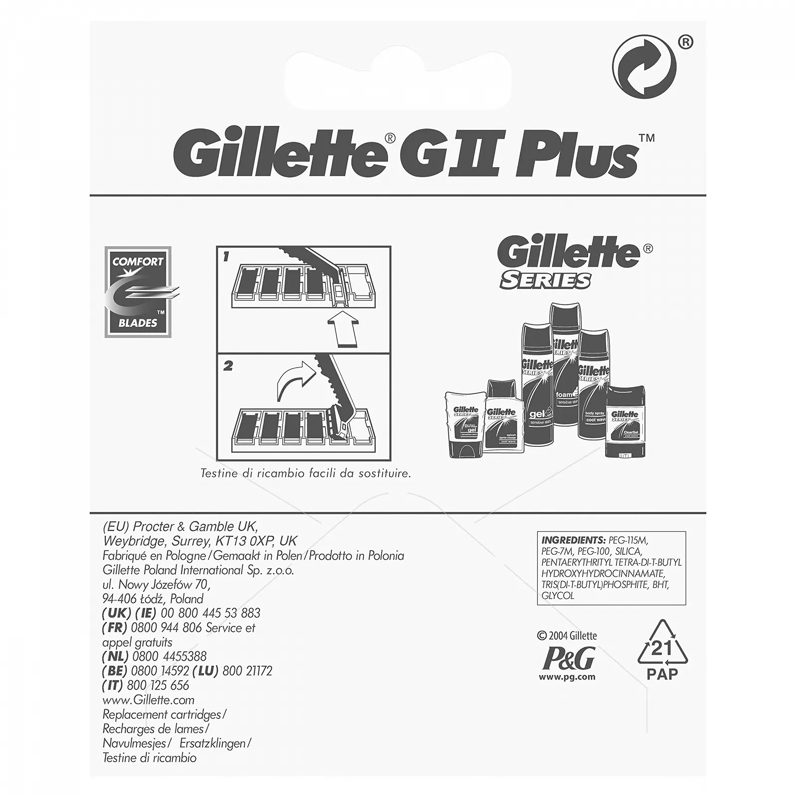 Сменные кассеты Gillette GII Plus 10 шт, фото №2