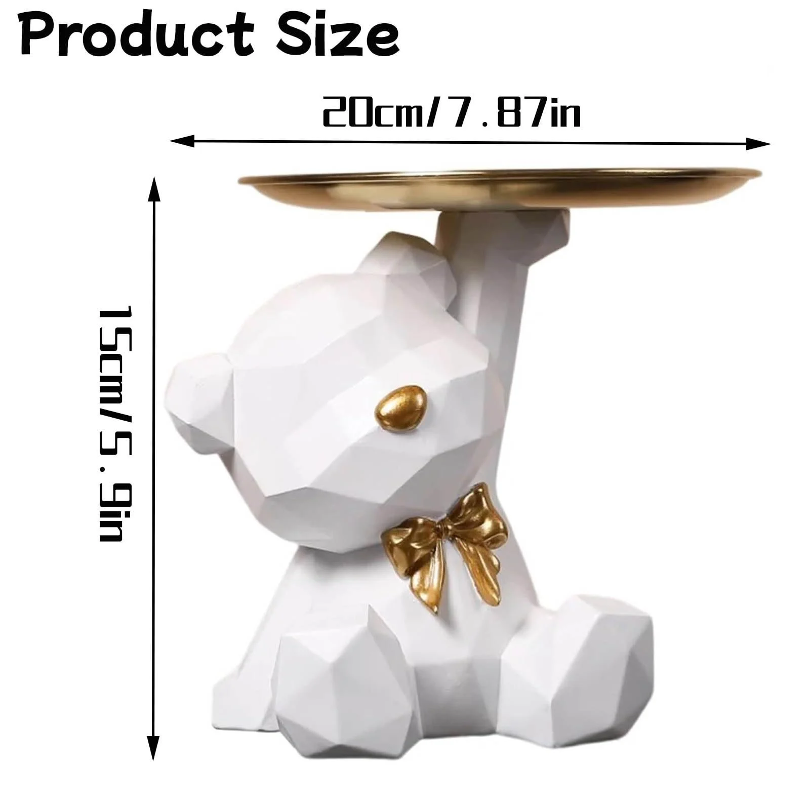 Скульптура с подносом Медведь, Декоративный поднос для гостиной, фото №2