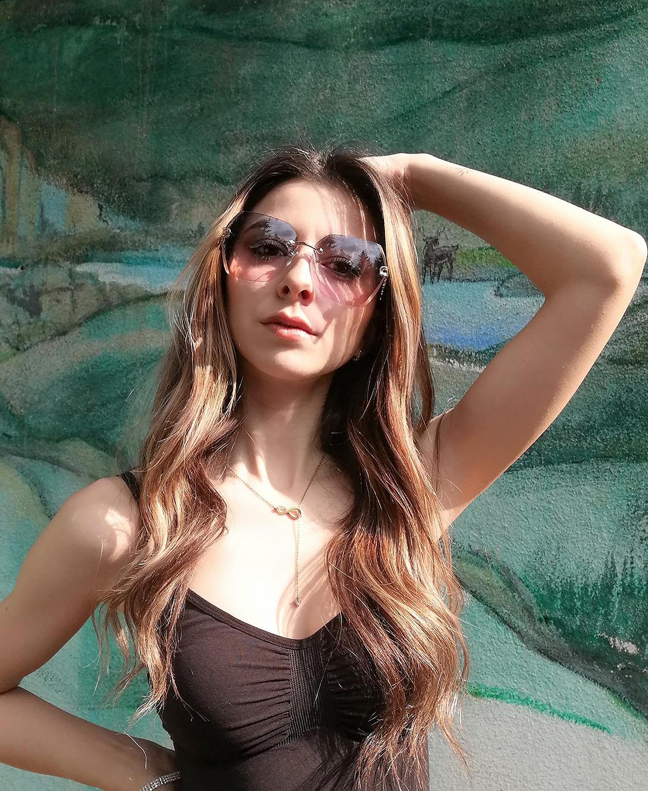 Сонцезахисні окуляри Жіночі Feisedy Класичні Без оправи Металева оправа, фото №7