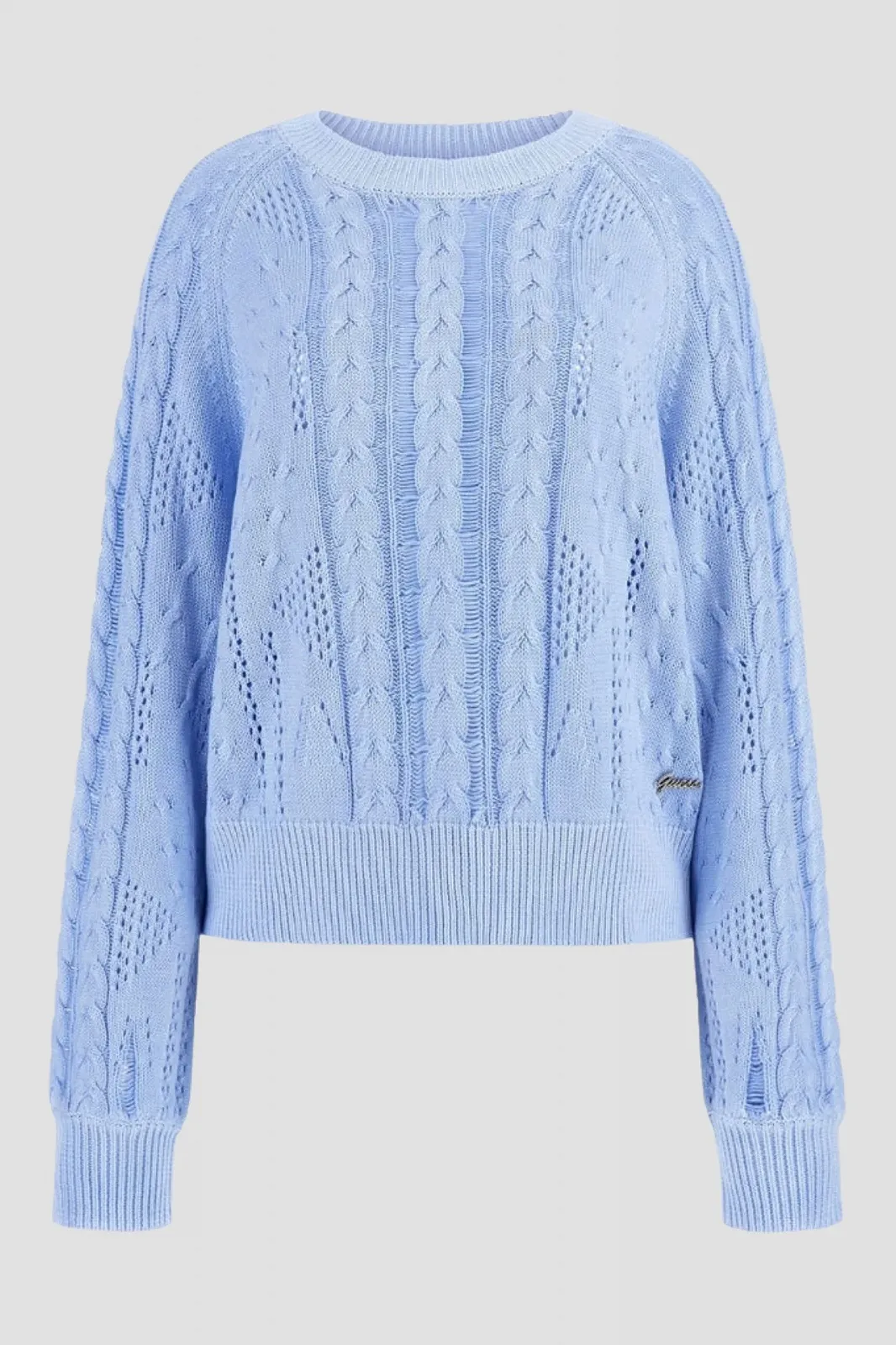 Жіночий джемпер Guess - Theodora Cable Knit Sweater (W4YR11 Z2BB0) Блакитний - S, фото №6