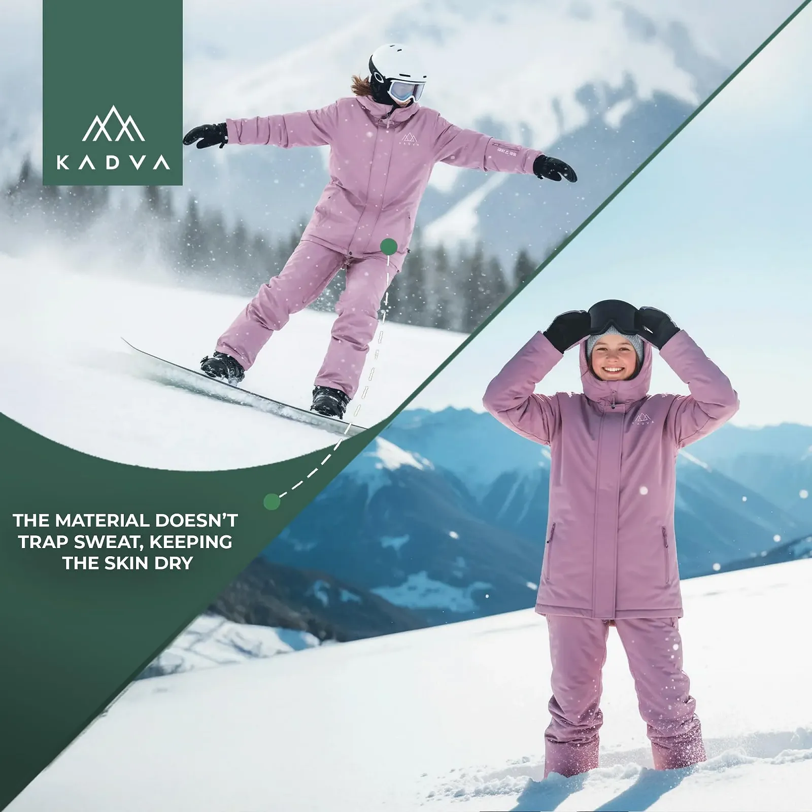 Лижна куртка KADVA SKIRO JR з капюшоном, водонепроникна, вітрозахисна, кишені на блискавці, регульовані манжети на липучках, з відбивачами, фото №4