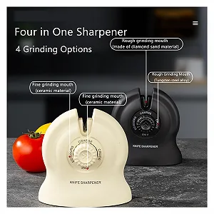 Точило для кухонних ножів та ножиць HJZZQH регульована багатофункціональний точильний камінь чорна synthetic.ua - Фото 1