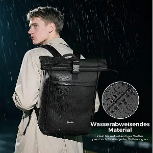 Рюкзак Rolltop 18-25 л Водонепроникний Антикрадій Чорний L synthetic.ua - Фото 1