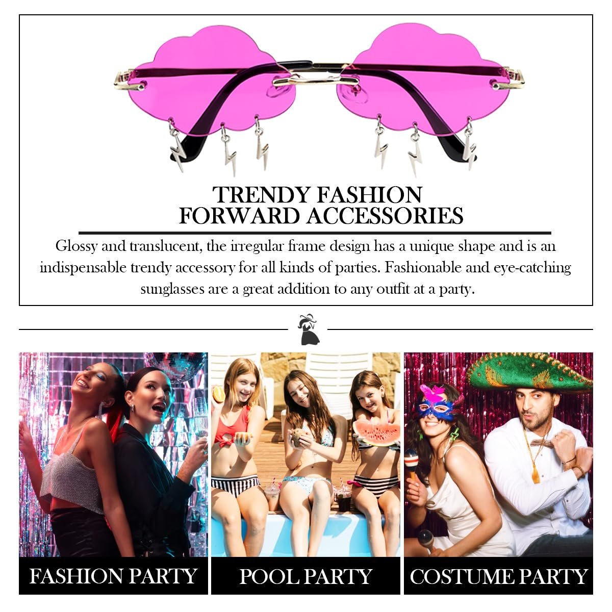 Сонцезахисні окуляри Cloud FERCAISH, без оправи, вінтажніалів, 1 шт., фото №4 Сонцезахисні окуляри Cloud FERCAISH, без оправи, вінтажніалів, 1 шт., фото №4