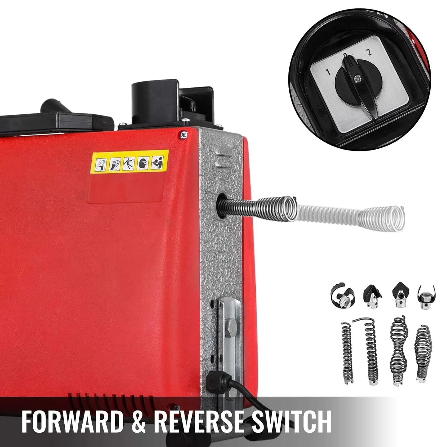 Машина для очистки труб VEVOR 100AA-75 Красная, фото №2