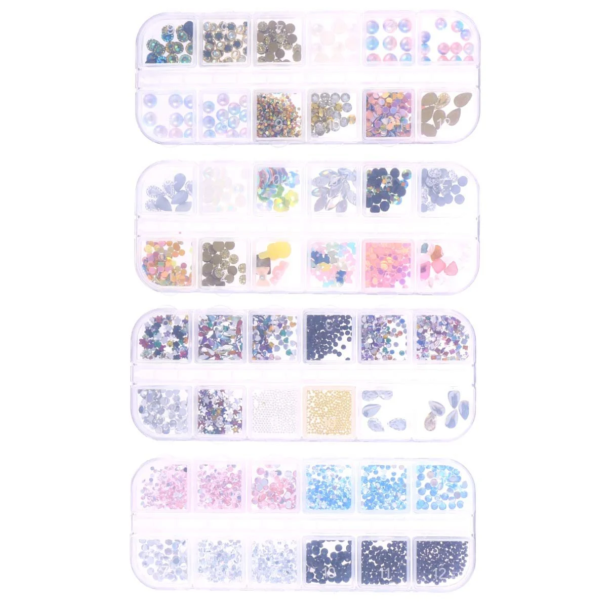 Стразы для ногтей Healvian 8 шт 12 Блестящие украшения для ногтей Кристалл для ногтей Цветные бриллиантовые стразы, фото №9