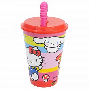 Дитяча багаторазова чашка Stor Hello Kitty and Fiends з кришкою та соломинкою 430 мл synthetic.ua - Фото 1