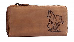 Кошелек Greenburry Vintage Кожаный Женский Дизайн Лошадь Коричневый 19 x 10 x 2.5 см, коричневый, Vintage - Фото 1